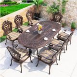 Bàn ăn oval 2m1 nhôm đúc TE2005-210A