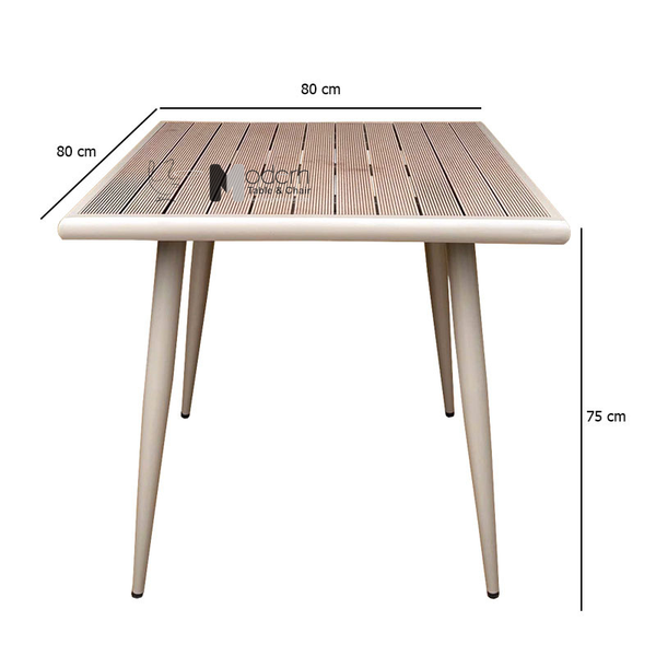 Bàn ăn sân vườn vuông 80 cm TE2046-80T