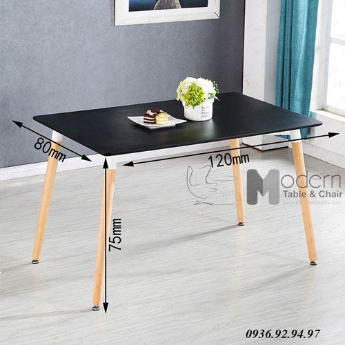 Bàn ăn chữ nhật 1m2 gỗ sơn chân gỗ TE DAW-12W