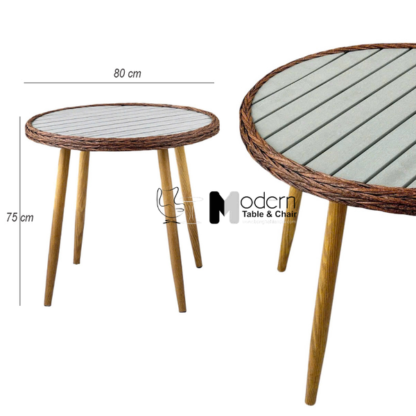 Bàn Cafe sân vườn mặt tròn chân sắt sơn tĩnh điện nhỏ gọn TE2043-80S