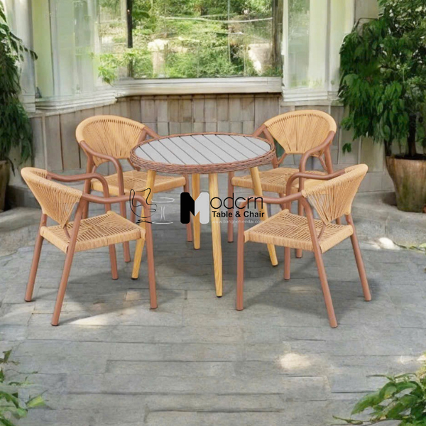 Bàn Cafe sân vườn mặt tròn chân sắt sơn tĩnh điện nhỏ gọn TE2043-80S