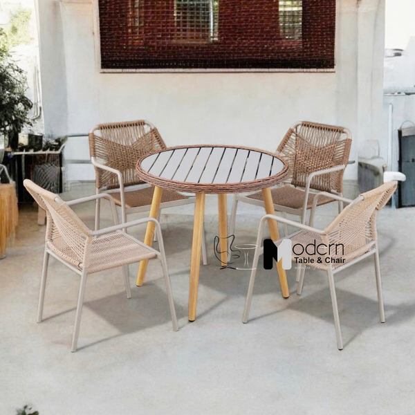 Bàn Cafe sân vườn mặt tròn chân sắt sơn tĩnh điện nhỏ gọn TE2043-80S