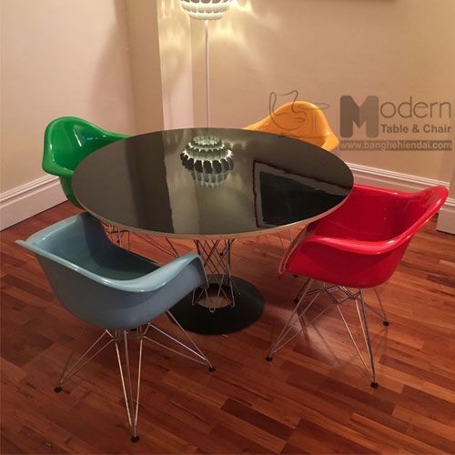 Bàn ăn tròn 80 chân thép xoắn CYCLONE A-08W