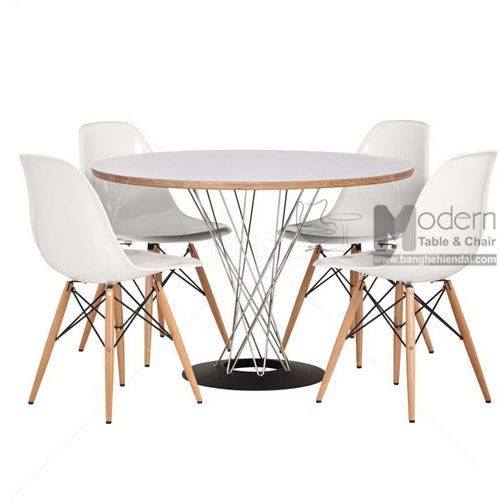 Bàn ăn tròn 80 chân thép xoắn CYCLONE A-08W