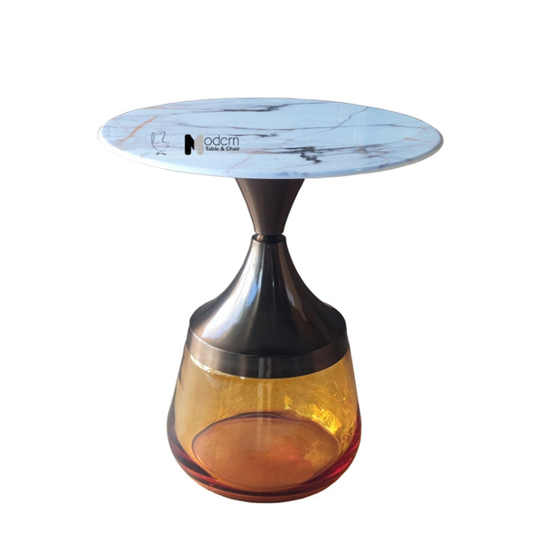 Bàn trà góc chân thuỷ tinh sang trọng TS0966-05E