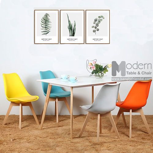 Ghế ăn nệm PVC chân gỗ DSW-P1