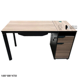 Bàn nhân viên mặt gỗ MFC 1m4 có tủ hiện đại TW2008-14W