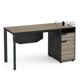 Bàn nhân viên mặt gỗ MFC 1m4 có tủ hiện đại TW2008-14W