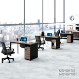 Bàn nhân viên mặt gỗ MFC 1m4 có tủ hiện đại TW2008-14W