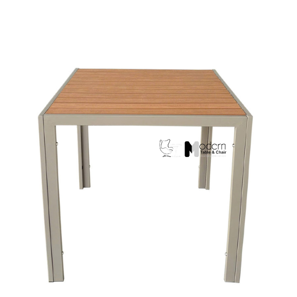 Bàn ăn vuông nhà hàng sân vườn ngoài trời mặt gỗ nhựa TE2031-80T