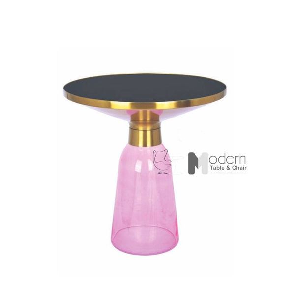 Bàn sofa tiếp khách chân thuỷ tinh mặt kính 70cm TS0970-07G