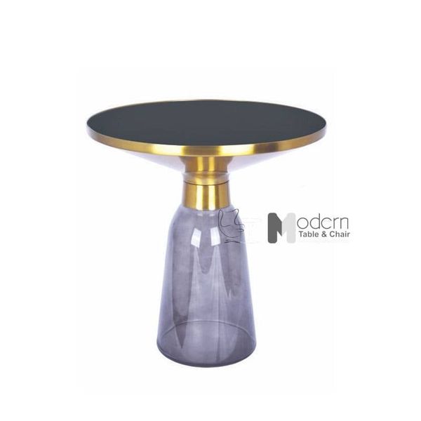 Bàn sofa tiếp khách chân thuỷ tinh mặt kính 70cm TS0970-07G