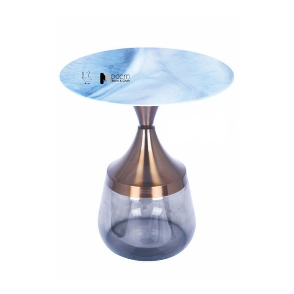 Bàn trà góc chân thuỷ tinh sang trọng TS0966-05E