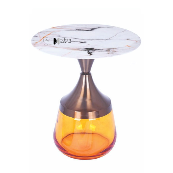 Bàn trà góc chân thuỷ tinh sang trọng TS0966-05E