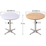 Bàn tròn D60cm tiếp khách cafe mặt gỗ TE1552-06W