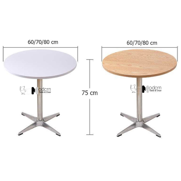 Bàn tròn D60cm tiếp khách cafe mặt gỗ TE1552-06W