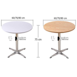 Bàn tròn D70cm tiếp khách cafe mặt gỗ TE1552-07W