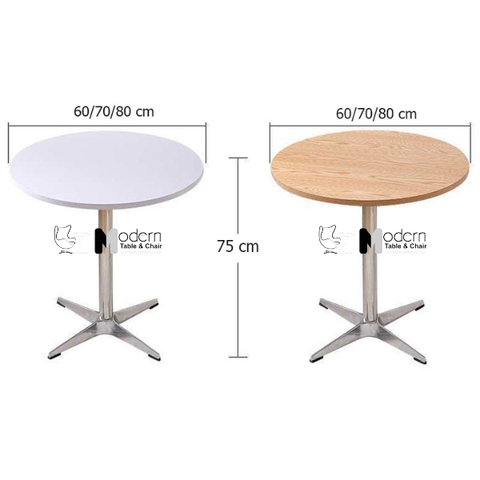 Bàn tròn D80cm tiếp khách cafe mặt gỗ TE1552-08W