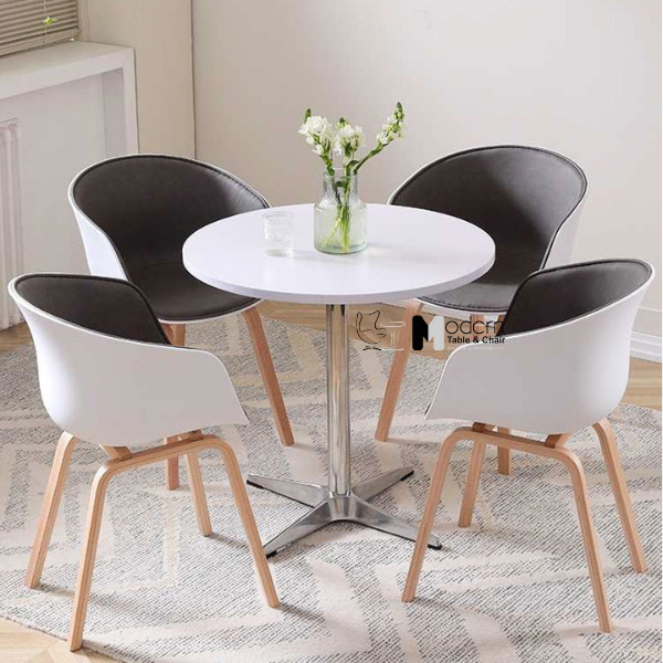 Bàn tròn D80cm tiếp khách cafe mặt gỗ TE1552-08W