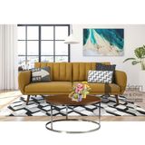 Bàn sofa tròn mặt gỗ chân inox TS0925-06W