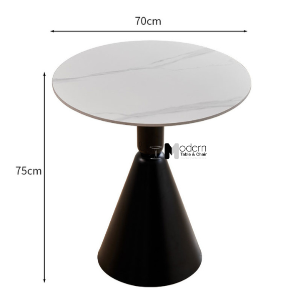Bàn tròn tiếp khách mặt đá phiến D70cm TE KORIN-07E