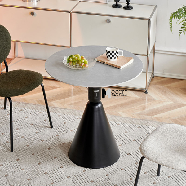 Bàn tròn tiếp khách mặt đá phiến D70cm TE KORIN-07E