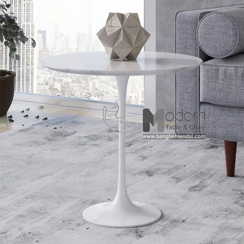 Bàn trà mặt gỗ tròn 60 cm Tulip-06W