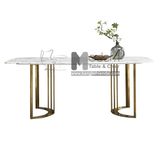 Bàn ăn chân inox vàng 1m4 TN MOON-14E