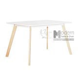 Bộ bàn ăn TE LEXI 1m2 và 6 ghế Nerd thân nhựa chân gỗ nhập khẩu