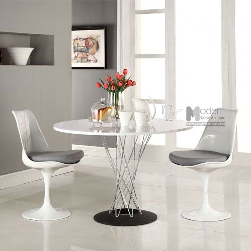 Bàn ăn tròn 80 chân thép xoắn CYCLONE A-08W