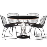 Bộ bàn ghế tiếp khách: 1 bàn CYCLONE A 08C composite + 4 ghế Bertoia thép sơn