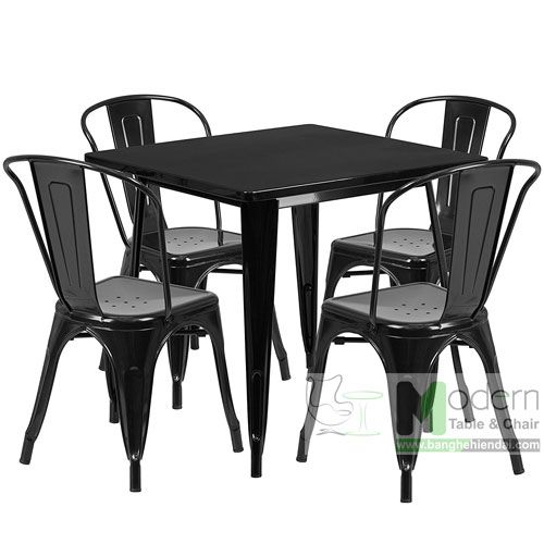 Bàn ăn vuông thép ngoài trời TE TOLIX-08T
