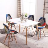 Bộ bàn ghế ăn bọc vải thổ cẩm TE DAW-12W_DSW-F