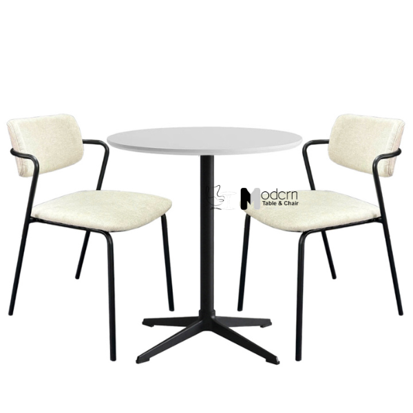 Ghế cafe tiếp khách nệm vải chân sắt xếp chồng CC3011-F