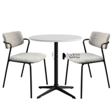 Ghế cafe tiếp khách nệm vải chân sắt xếp chồng CC3011-F