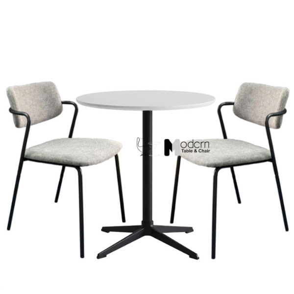 Ghế cafe tiếp khách nệm vải chân sắt xếp chồng CC3011-F