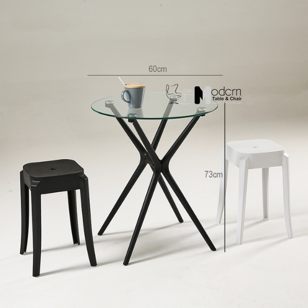 Bàn tiếp khách mặt kính cường lực 60cm TE1551-06G