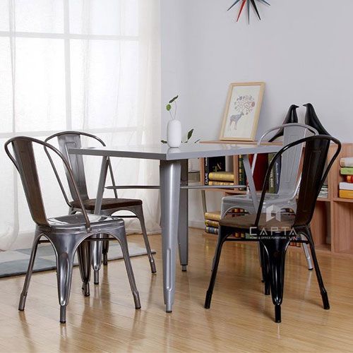 Bàn ăn vuông thép ngoài trời TE TOLIX-08T