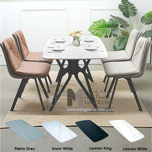 Bộ bàn ghế ăn 1m4  mặt đá cho căn hộ TN Wings Lux 16A
