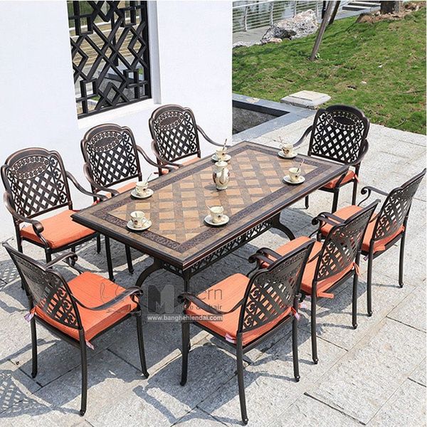 Bàn mặt đá 1m8 chân nhôm đúc TE2006-188A