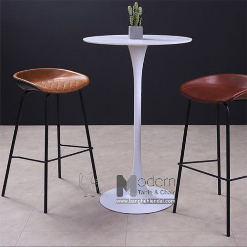 Bàn bar cao 1m mặt tròn gỗ TB Tulip 2-06W