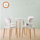 Bộ bàn ghế tiếp khách DAW 08 và 4 ghế FILLY thân nhựa chân gỗ HCM