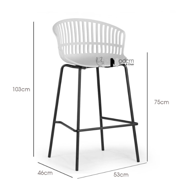 Ghế quầy bar ngoài trời thân nhựa CB Lisbon 75S