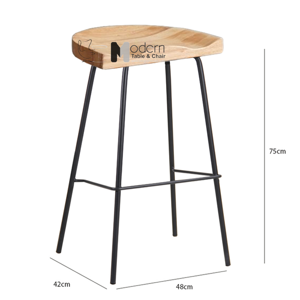 Ghế bar cố định mặt ngồi gỗ CB META 2-W