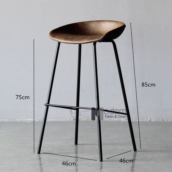 Ghế quầy bar lưng thấp nệm PVC CB NIKA-P