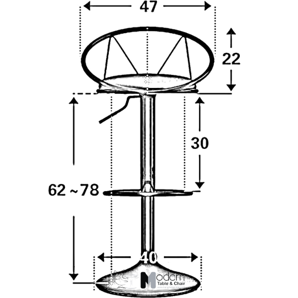 Ghế quầy bar lưng sắt tròn CB2289A-P