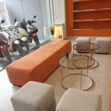 Bàn sofa mặt kính 60 chân inox TS0925-06G