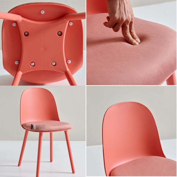 Ghế ăn cafe thân nhựa nệm vải CC1553-F1