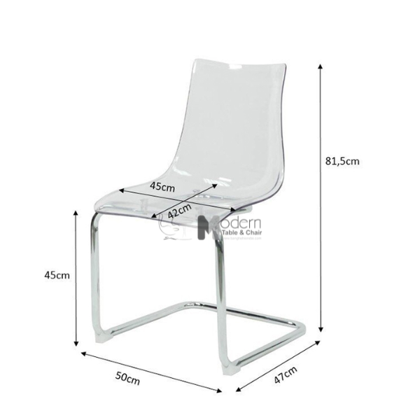 Bộ bàn tròn 2 ghế trong suốt Tulip 2-06E3_CC1561-PC