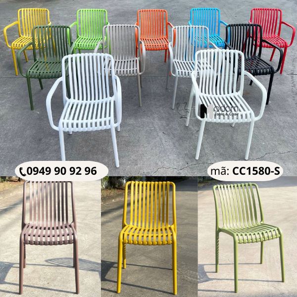 Ghế cafe nhựa đúc xếp chồng CC1580-S